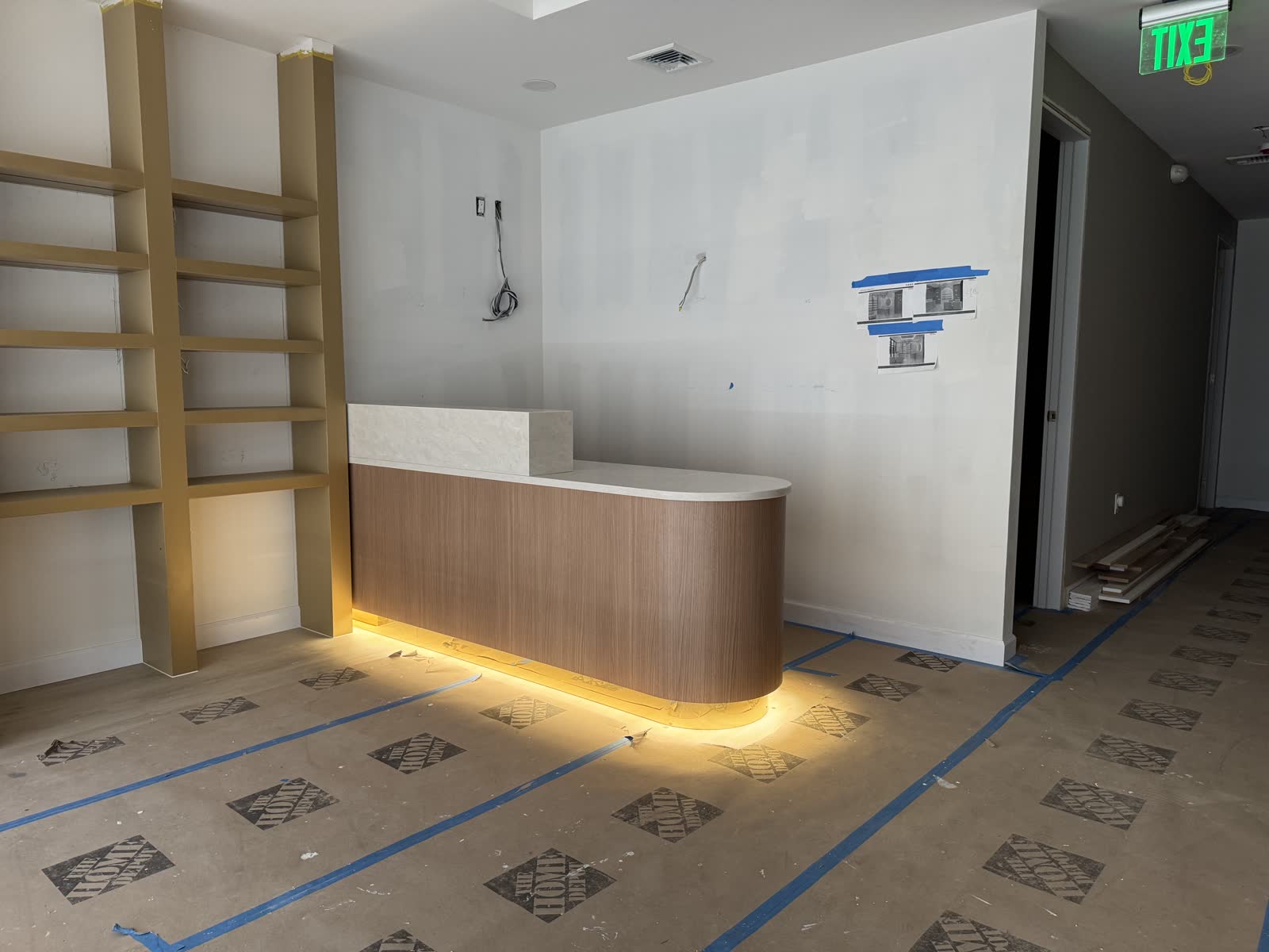 Med spa full interior renovation with custom reception desk